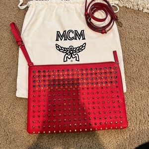 AUTHENTIC MCM STARK LEATHER STUD BAG